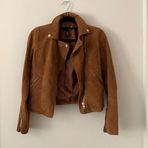Brown leather/moto jacket aqua brand